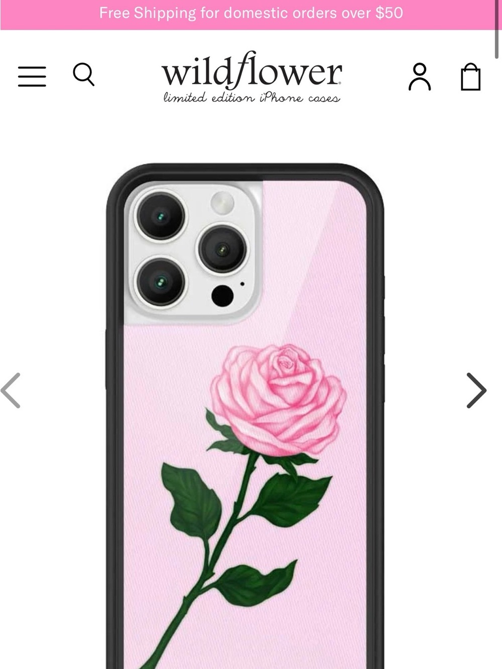 Wildflower phone case Pink Rose iPhone 15 Pro Max